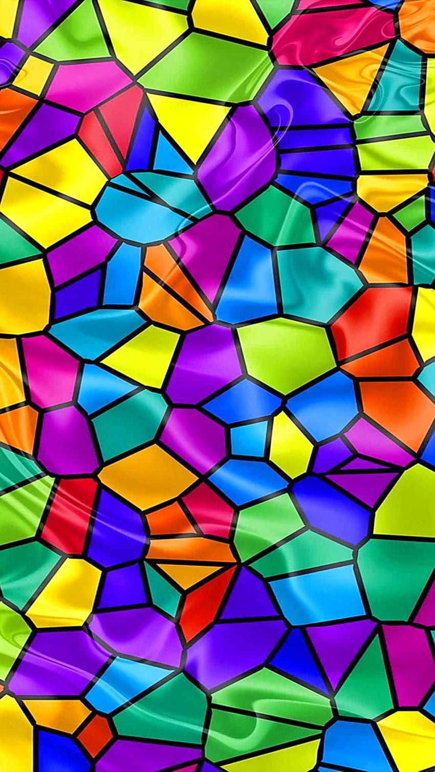 Vidro manchado do iPhone. Arte abstrata, arco-íris, mosaico de vidro Papel de parede de celular HD