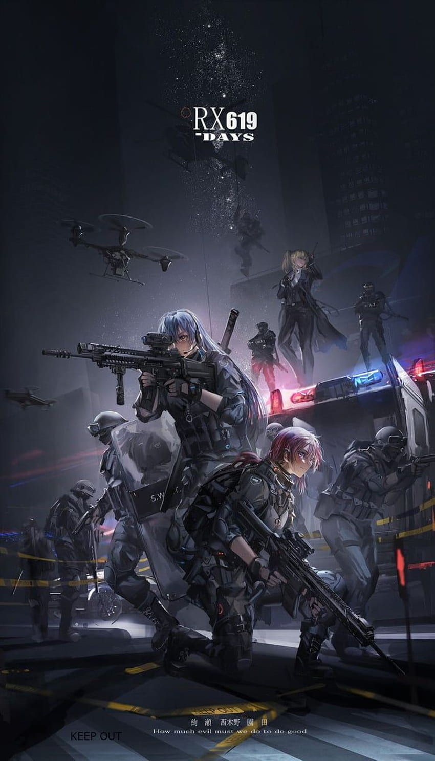 Anime, Polizeiaktion HD-Handy-Hintergrundbild