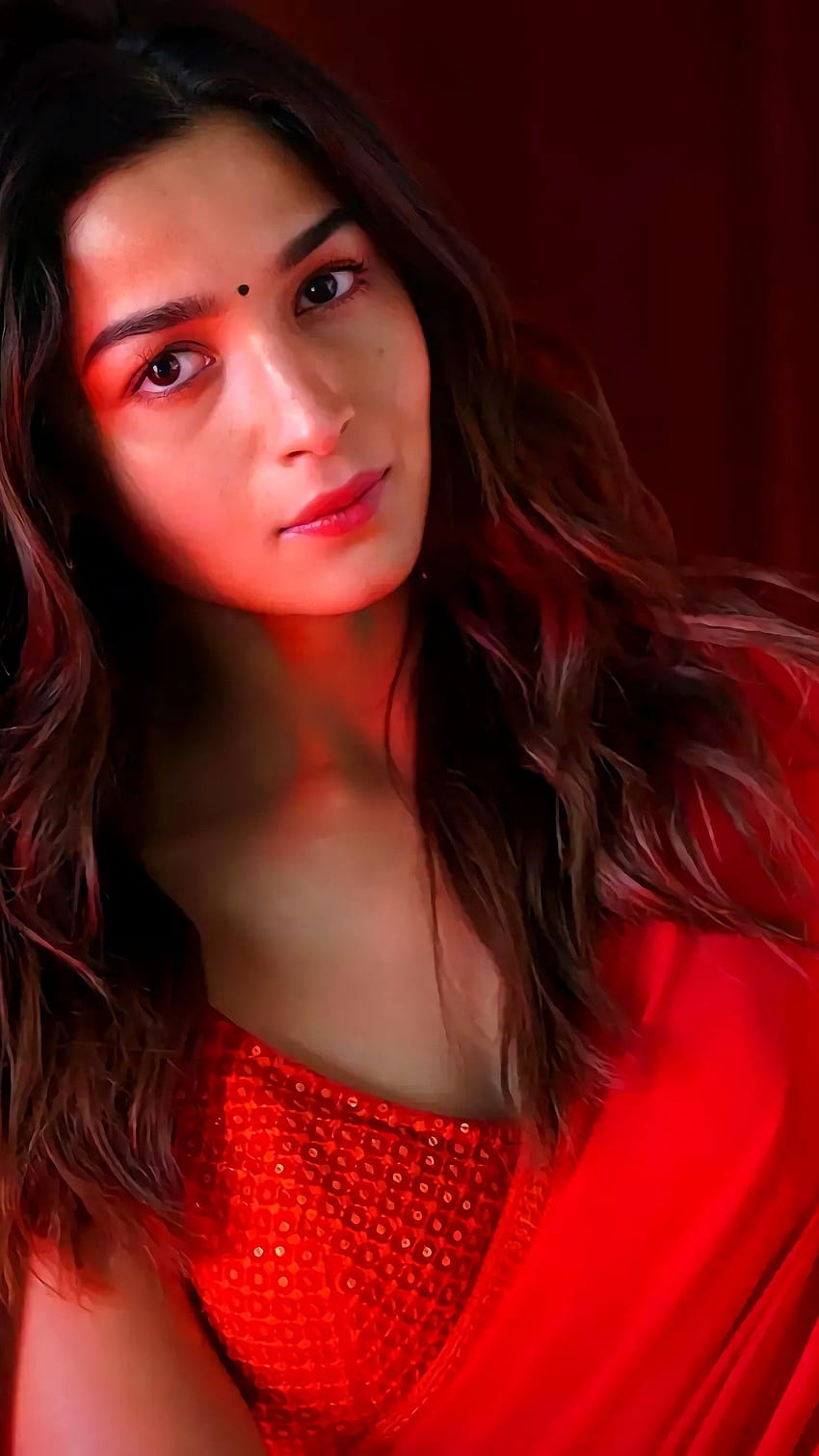 Алия Бхат, боливудска актриса, красавица от сари HD тапет за телефон