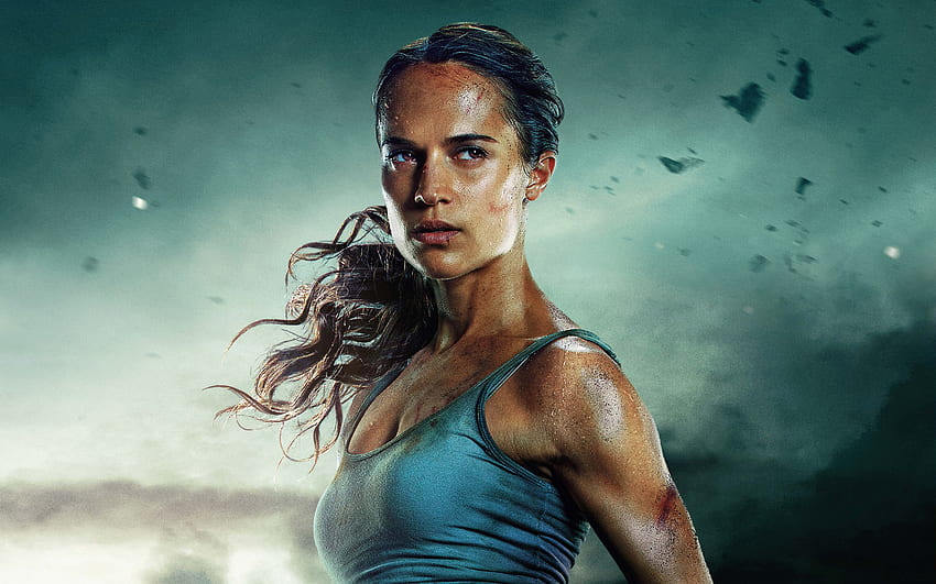 Алисия Викандер, Лара Крофт, Tomb Raider, филм, 2018 г HD тапет