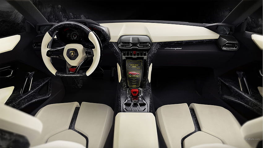 Beyaz ve siyah araç içi, Lamborghini Urus, konsept otomobiller HD duvar kağıdı