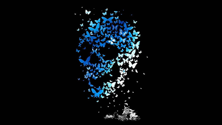 Butterfly skull 6153 [] for your , Mobile & Tablet. Explore Blue Line Skull . Cool Skull , Skull , Skull Crossbones, Skulls and Butterflies HD wallpaper