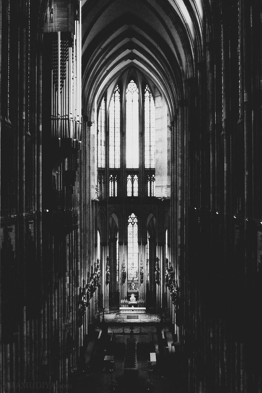 Téléphone d'architecture gothique, église noire Fond d'écran de téléphone HD