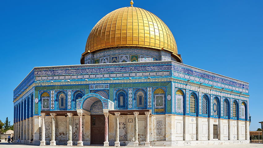 Dome of the Rock Shrine, เยรูซาเล็ม, อิสราเอล มัสยิดที่สวยงาม มัสยิด สถาปัตยกรรมของมัสยิด วอลล์เปเปอร์ HD