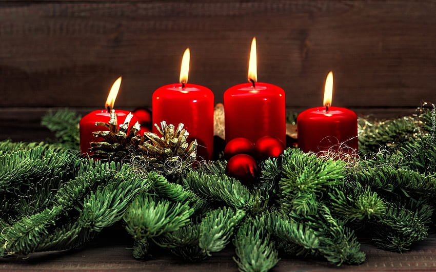 Velas do Advento, advento, velas, decoração, Natal papel de parede HD