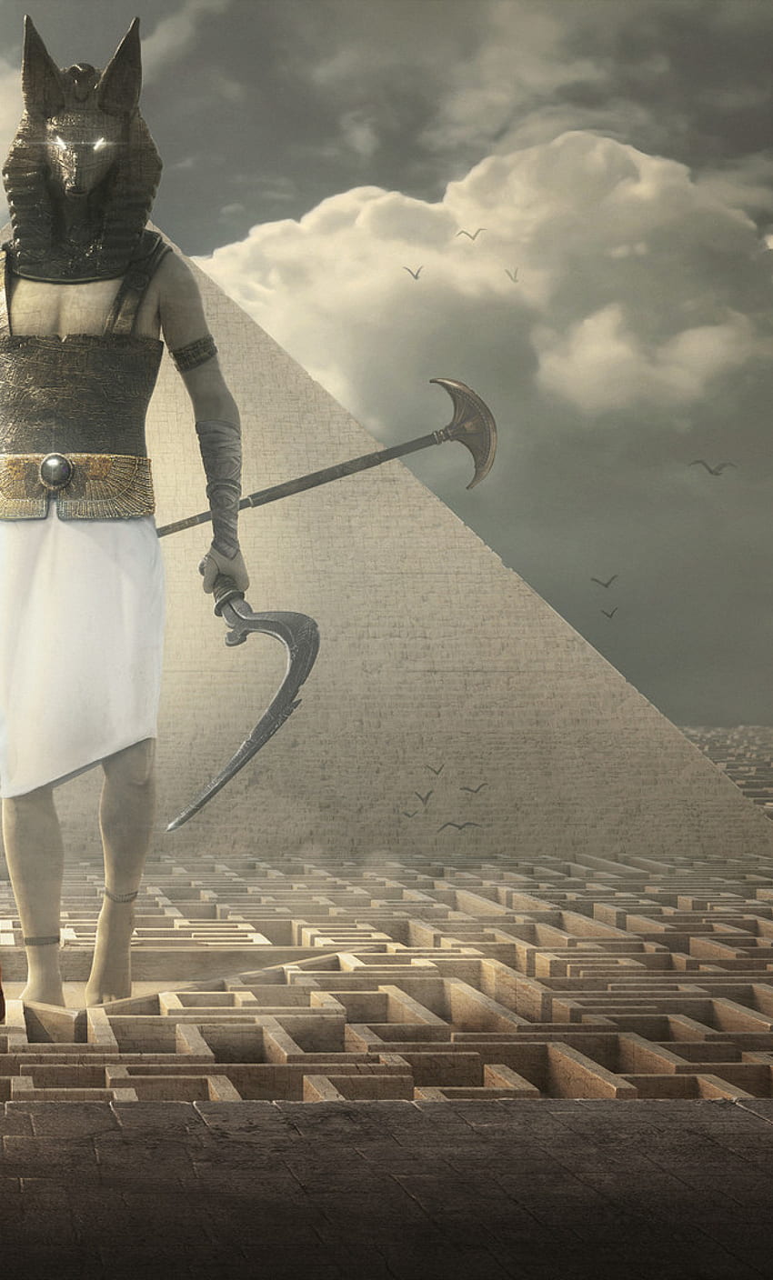 Egypt Warrior Illustration Anubis Pyramid Fantasy Art iPhone 6 plus , Other , , and Background - Den HD phone wallpaper