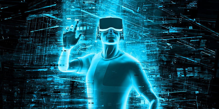 特異点ハブオン。 仮想現実メガネ、テクノロジー、拡張現実 高画質の壁紙