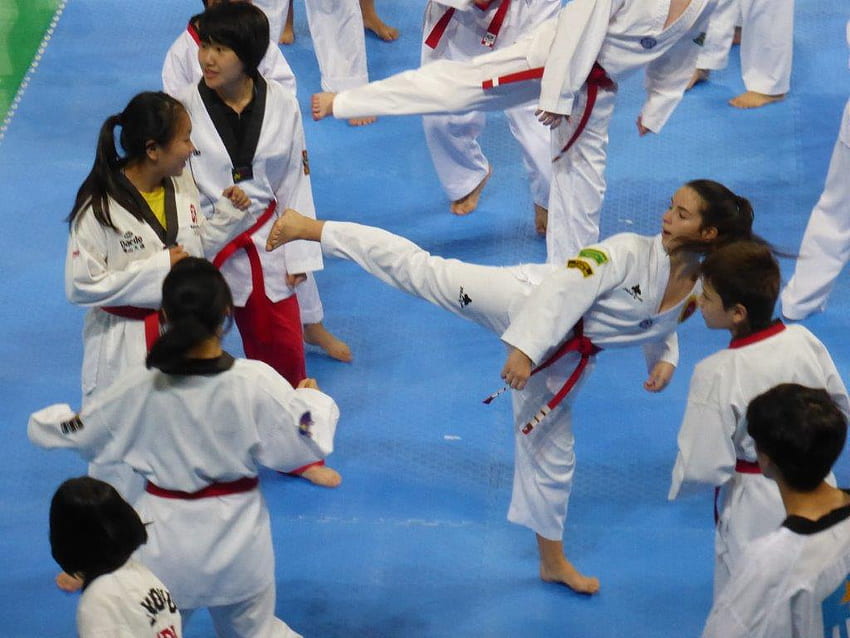 wP1000448. Adels Taekwondo-Seiten. Sparring HD-Hintergrundbild