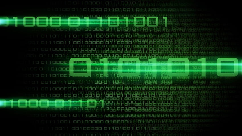 Binary code, the green numbers on a black background HD wallpaper