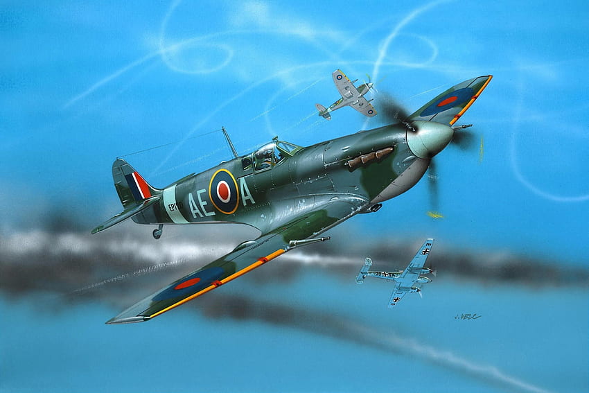 Supermarine Spitfire ve Arkaplan HD duvar kağıdı