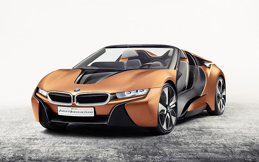 BMW, BMW I8, Hybrid, Car, Gold, Black, Cabrio, Vehicle, Golden Cars HD wallpaper