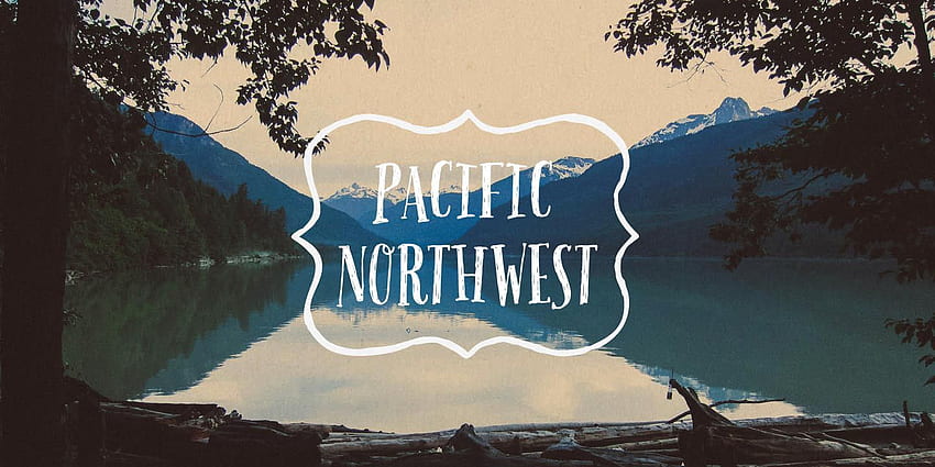 Pacific Northwest es una fuente manuscrita, 1440x720 fondo de pantalla