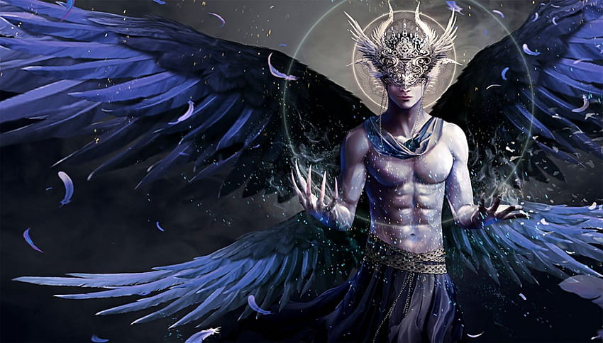 魔法の天使のファンタジー、男性の妖精 高画質の壁紙