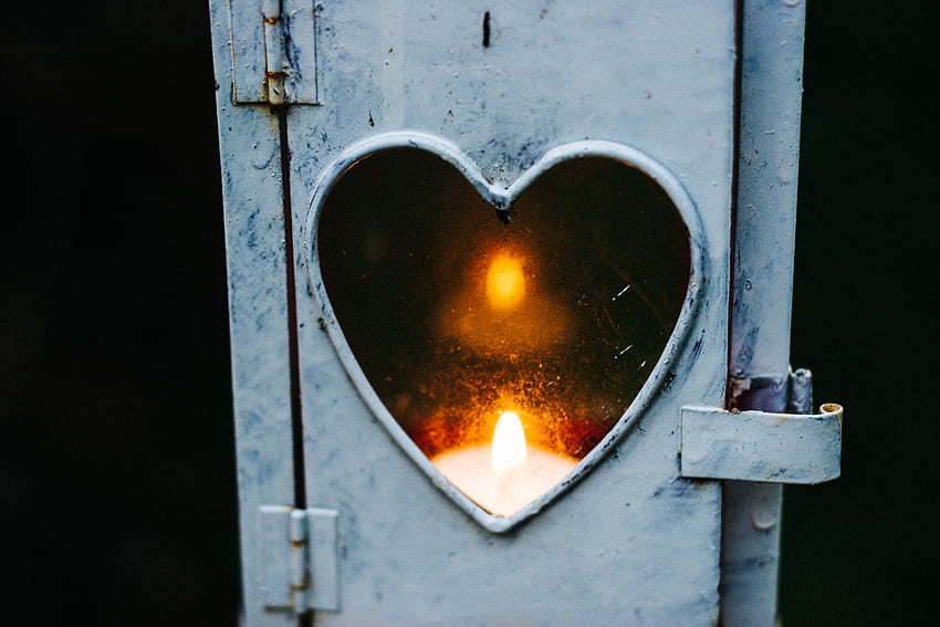 Fire, Love, Heart, Candle HD wallpaper