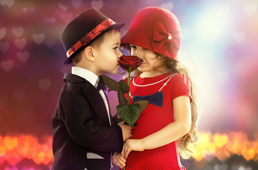 children, Boy, Girl, Flower, Rose, Mood, Boy Girl Love HD wallpaper