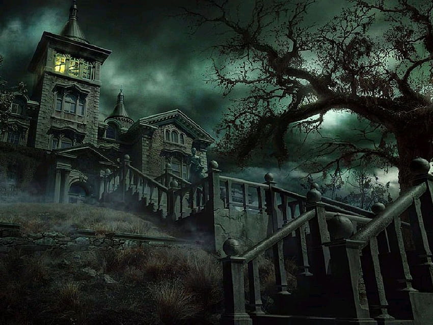 Horror. Etiqueta: Horror House , , e para . Casa do terror, Lugares assombrados, Castelo assombrado, Casa fantasma papel de parede HD