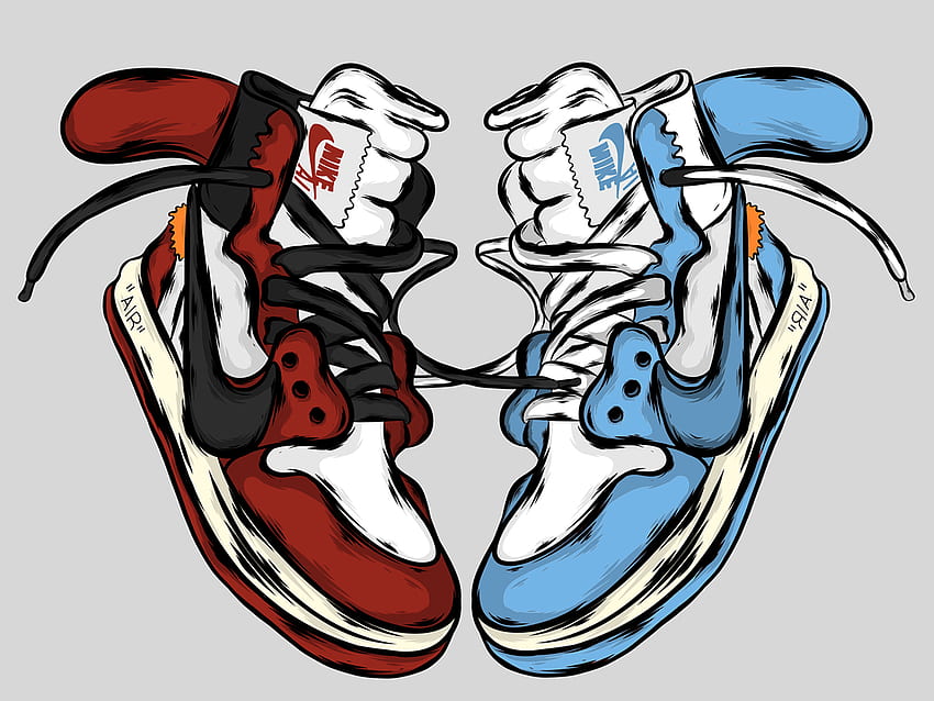 Dessin animé Jordan 1 Clipart, dessin animé Nike chaussures Fond d'écran HD