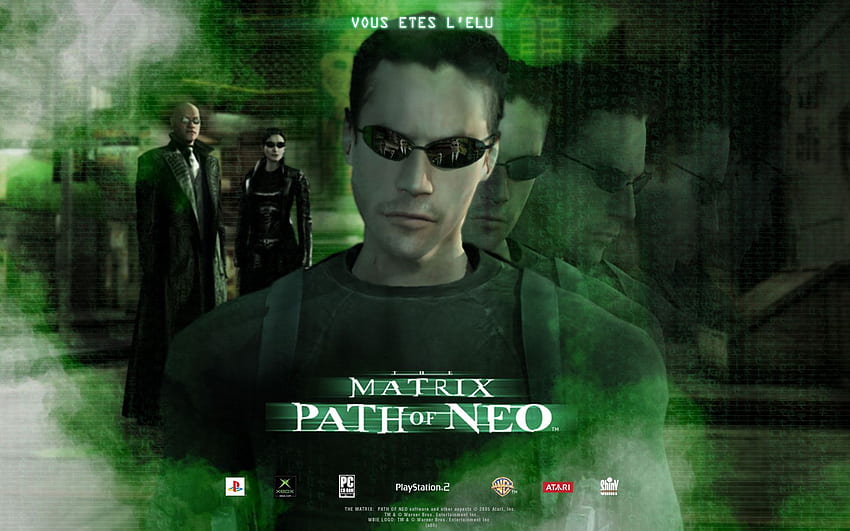 Spiel den Matrixpfad von Neo und Hintergrund HD-Hintergrundbild
