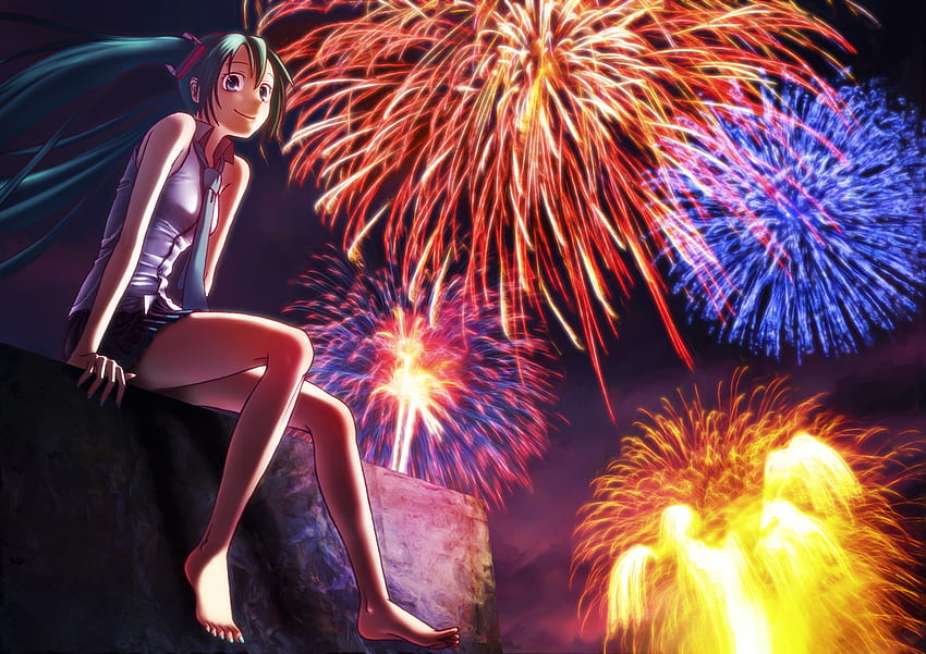 Happy New Year 2014 Firework Anime . Wallpics, Fireworks Anime HD wallpaper