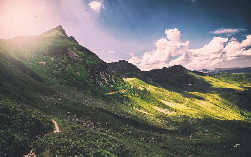 Nature, Montagnes, Nuages, Panorama Fond d'écran HD
