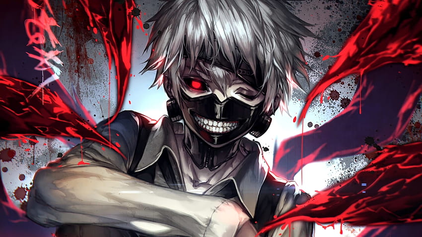 Kaneki Ken, Tokyo Ghoul, Maske, Transformation, Rote Augen - Auflösung:, Tokyo Ghoul Tablet HD-Hintergrundbild