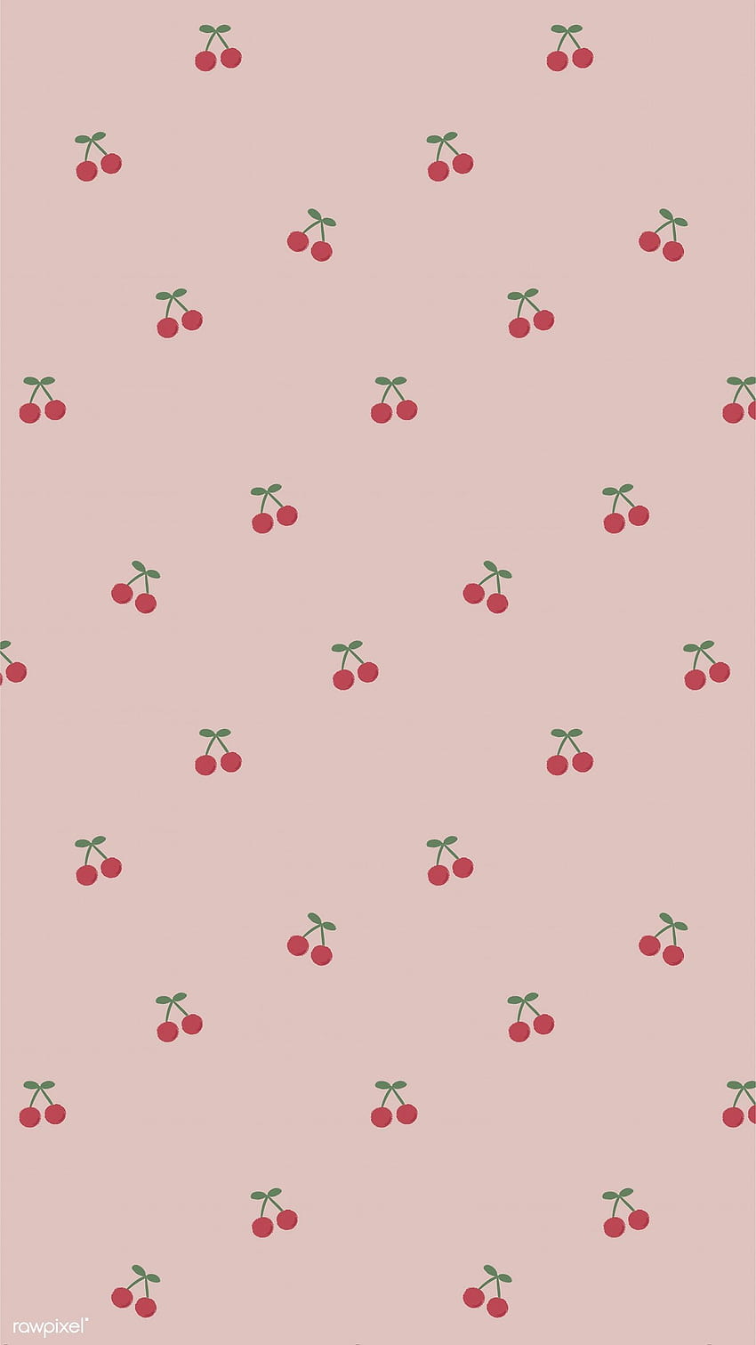 Red hand drawn cherry pattern on pink mobile phone illustration. premium /. Soft , iphone cute, Pink HD phone wallpaper