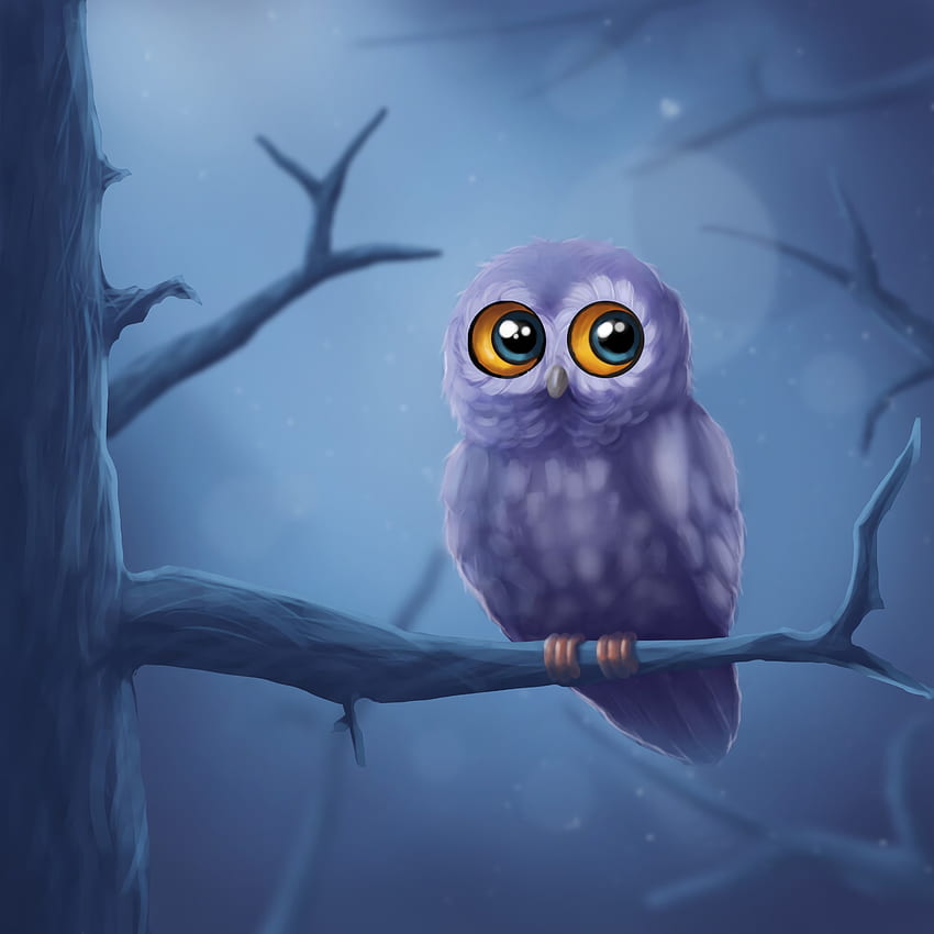 Bird, Art, Owl, Wood, Tree, Branch HD phone wallpaper