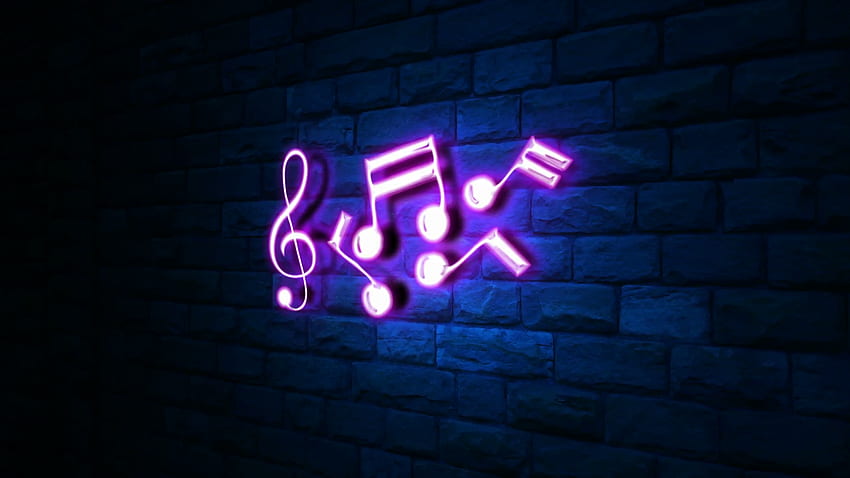 Musik-Neon, Musikzeichen HD-Hintergrundbild