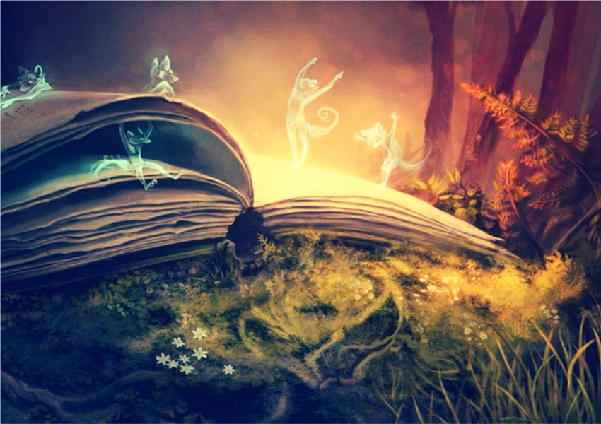 Title Story Sprites Fantasy Fairy Book - Book Is A Magical Portal - - HD wallpaper