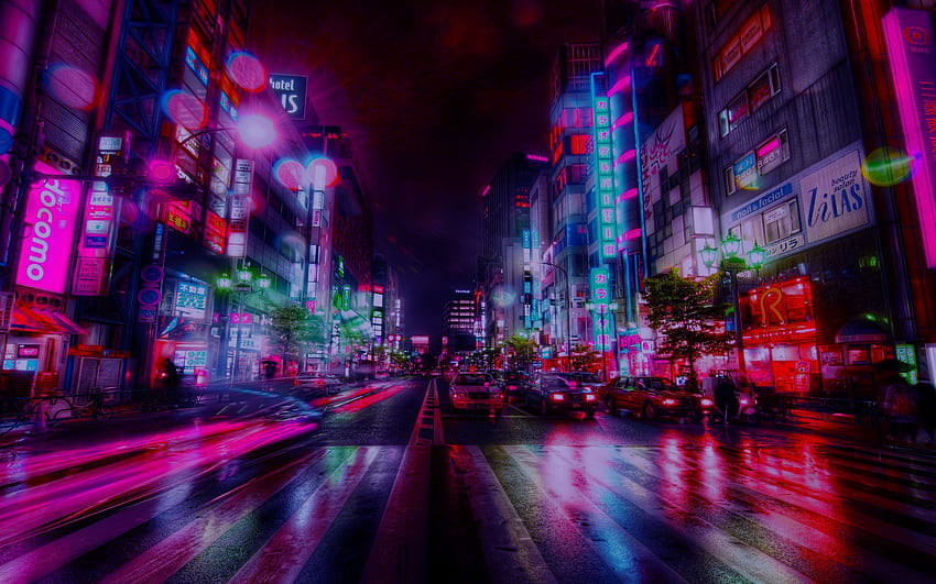 Tokijska estetyka, fioletowe Tokio Tapeta HD