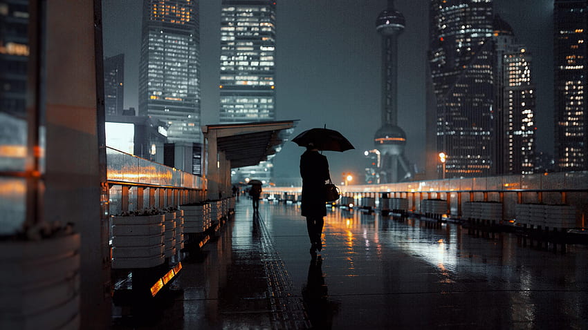 Rainy Night , Rain Night City HD wallpaper