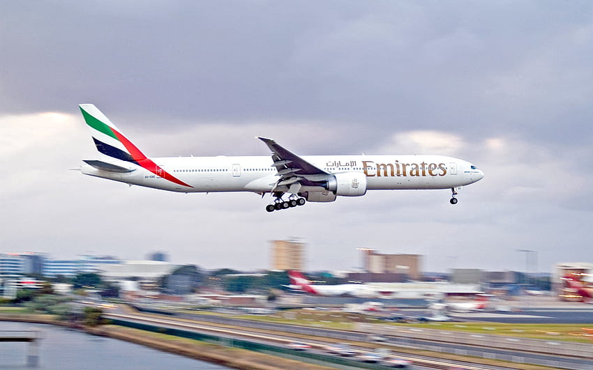 Sky, , , Flight, Airplane, Plane, Boeing, Emirates HD wallpaper