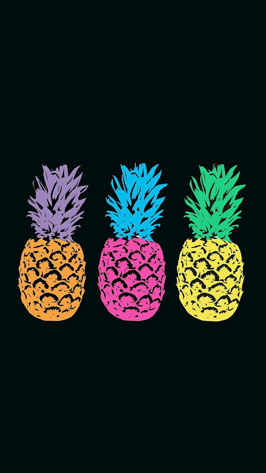 Pineapple neon pop art black background. POP in 2019, Cool Pineapple HD phone wallpaper