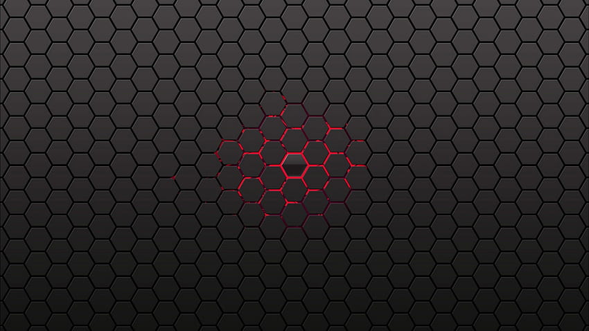 Черен шестоъгълник, червен шестоъгълник HD тапет