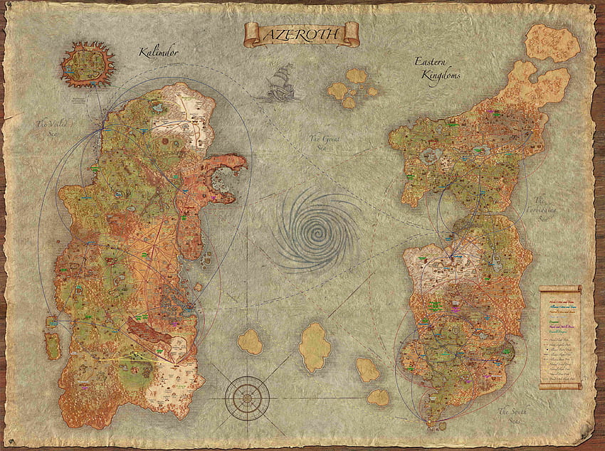 Azeroth for World of Warcraft, World of Warcraft Map HD wallpaper