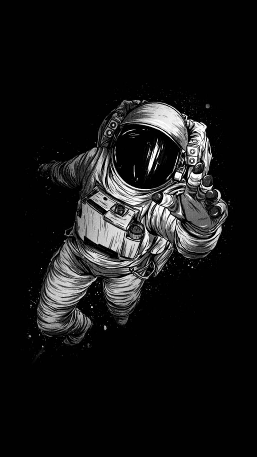 นักบินอวกาศในชุดดำ นักบินอวกาศขาวดำ วอลล์เปเปอร์โทรศัพท์ HD