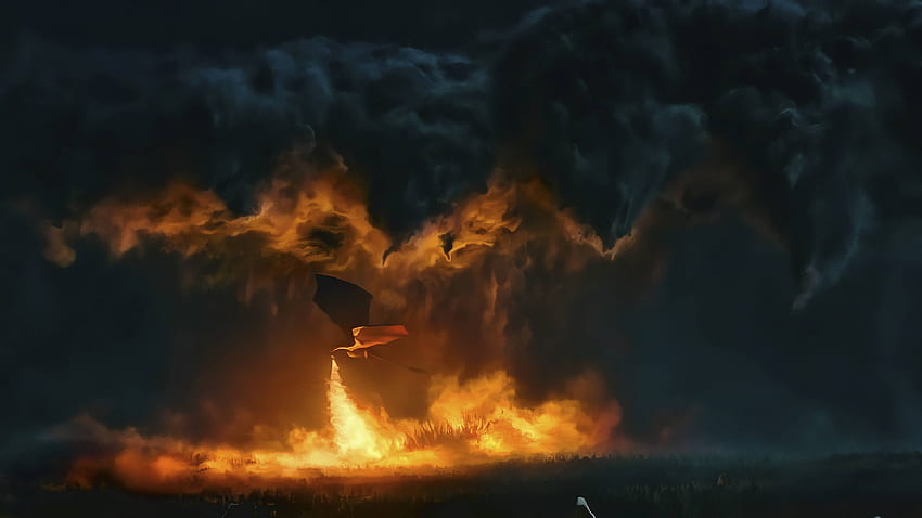 Игра на тронове Dragon Fire , Художник , , и фон, Drogon Game of Thrones HD тапет