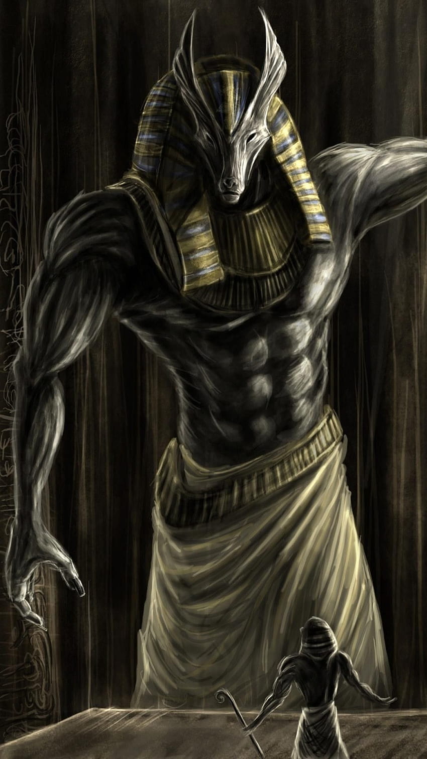 Anubis horus 65 エジプトの神, アヌビス アニメ HD電話の壁紙