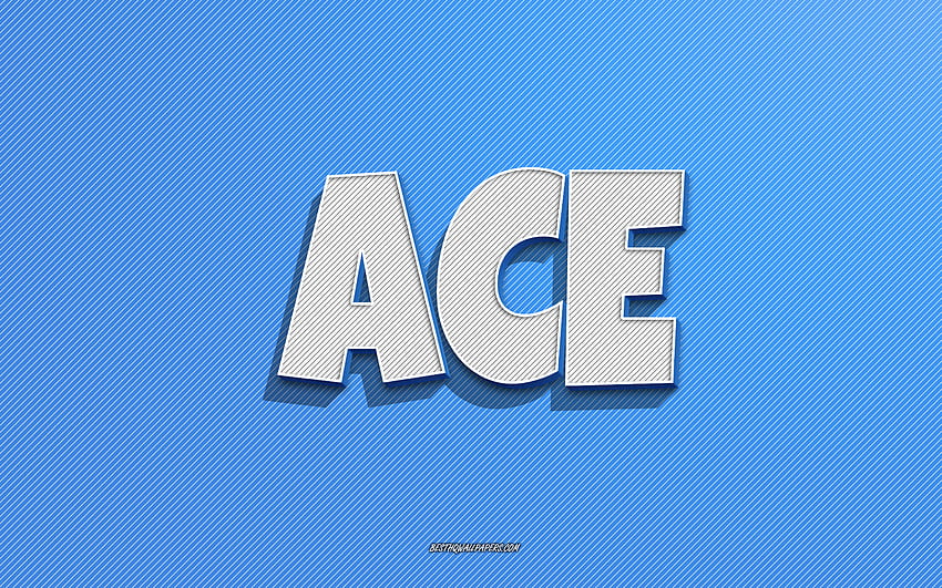 Ace, blue lines background, with names, Ace name, male names, Ace greeting card, line art, with Ace name HD wallpaper