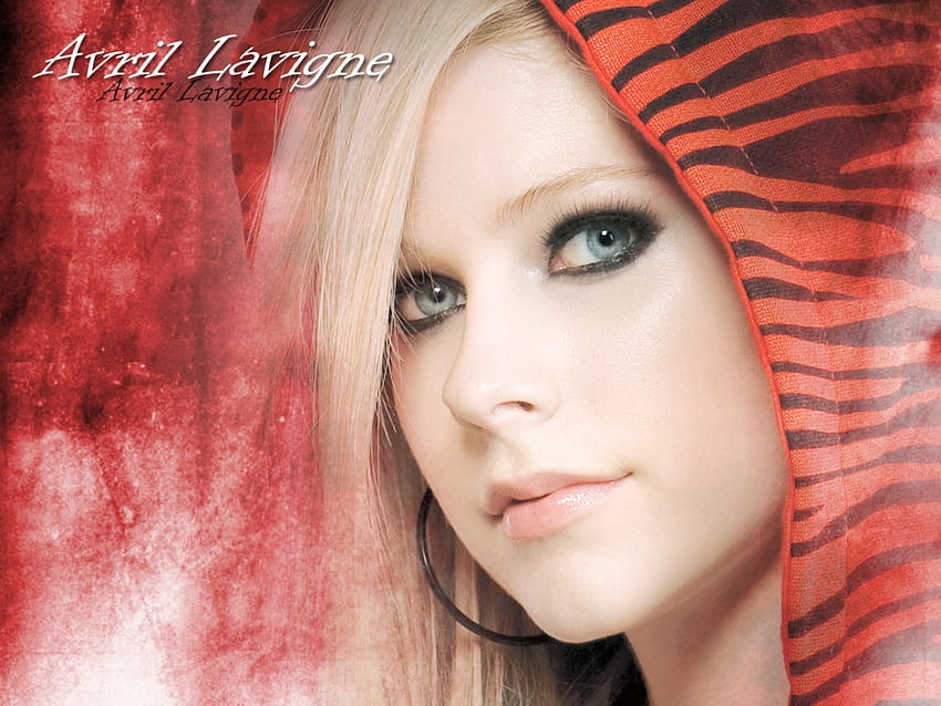 Avril In Red, lavigne, musicista, avril, bellezza Sfondo HD