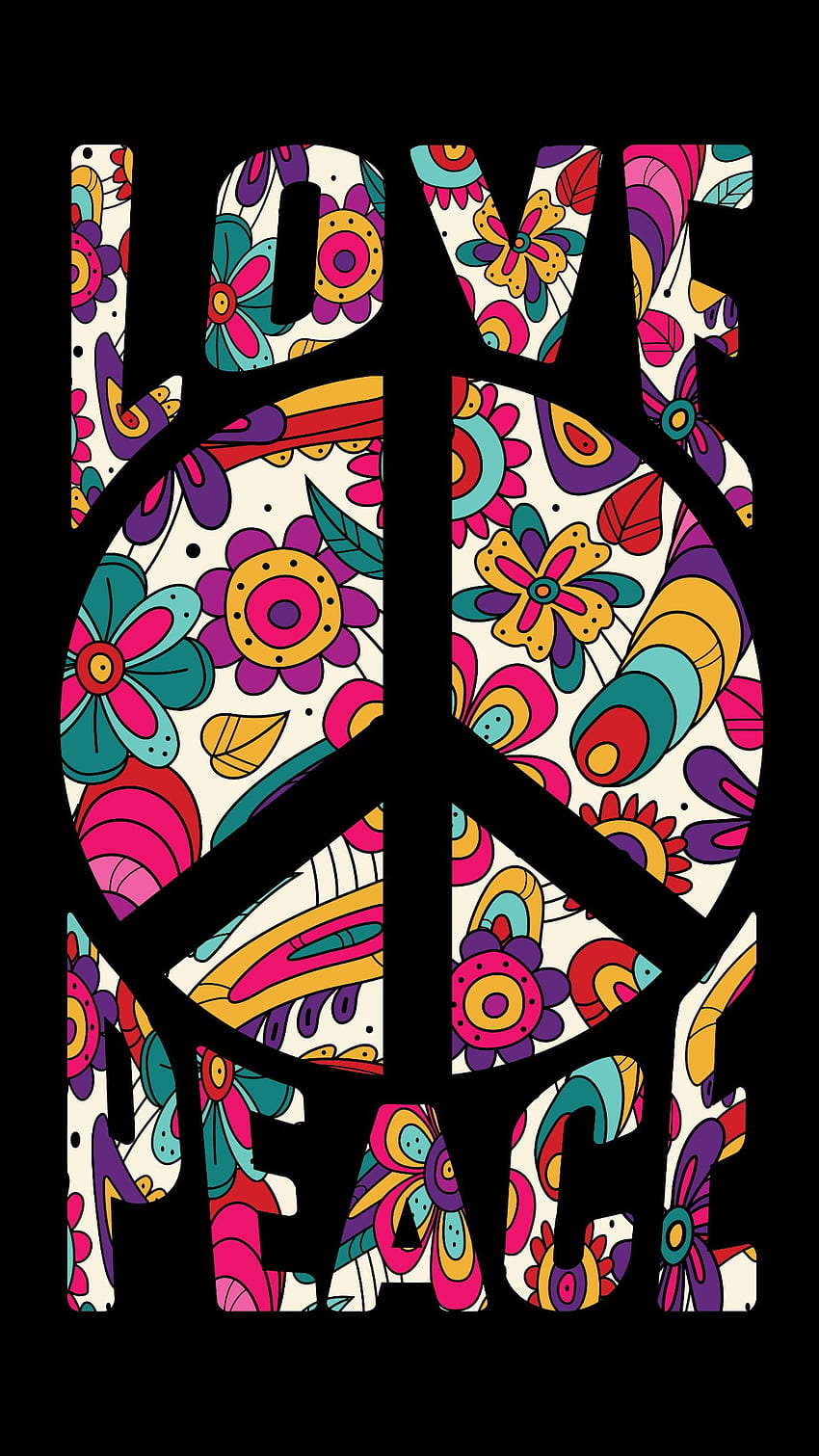 Ama la paz, hippie fondo de pantalla del teléfono