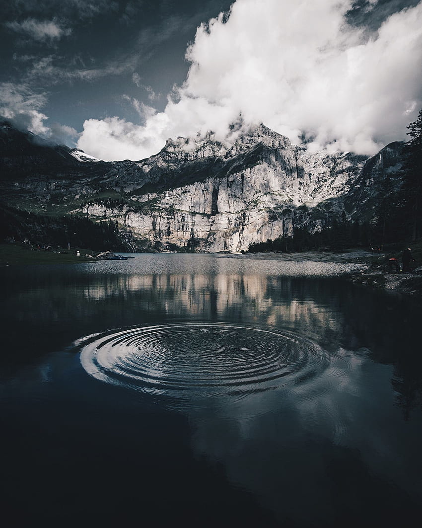 Nature, Water, Mountains, Lake, Switzerland, Eshinense, Escherenze, Kandersteg HD phone wallpaper