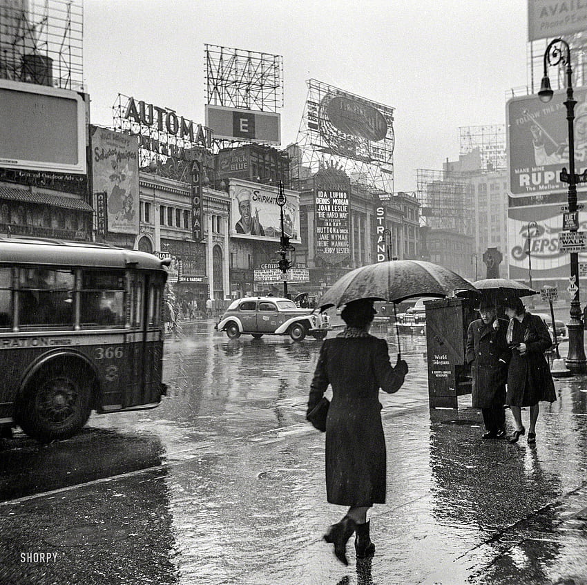 Of The Day – 02 16 17 (“Rainy Day Times Square”, 1943), Rainy Day New York HD wallpaper