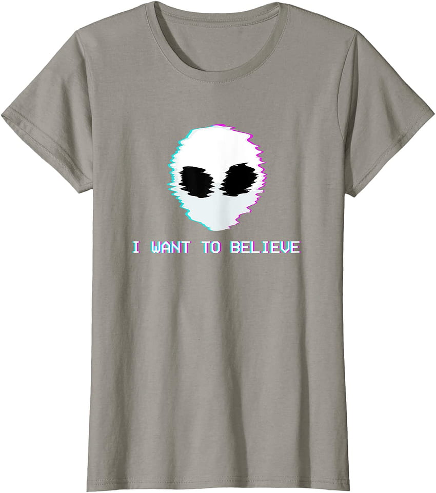 Kawaii Alien Aesthetic Want To Believe Glitch UFO T Shirt : Roupas, sapatos e joias, Kawaii Grunge Alien Girl Papel de parede de celular HD