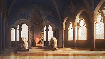 Lexica - a photo of a luxurious room in a fantasy castle