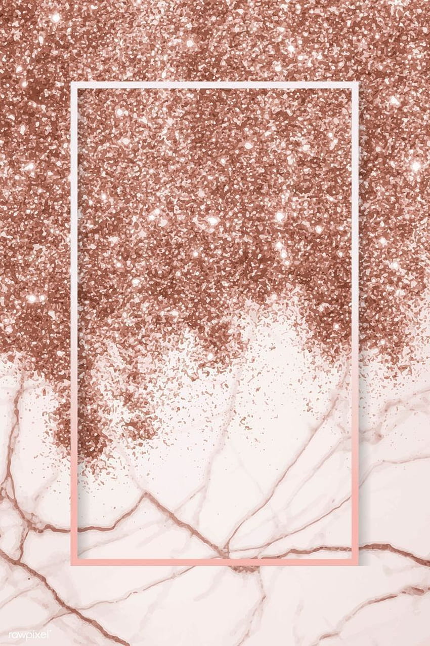 ilustrasi premium bingkai persegi panjang emas merah muda di wallpaper ponsel HD