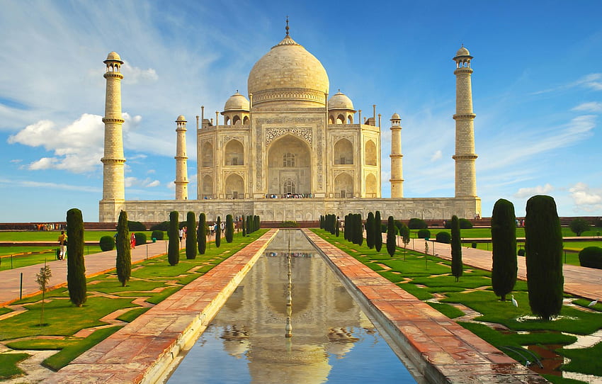 castle, India, monument, temple, Taj Mahal, The Taj Mahal, Agra, India, casstle, Uttar, Pradesh for , section город, Uttar Pradesh HD wallpaper