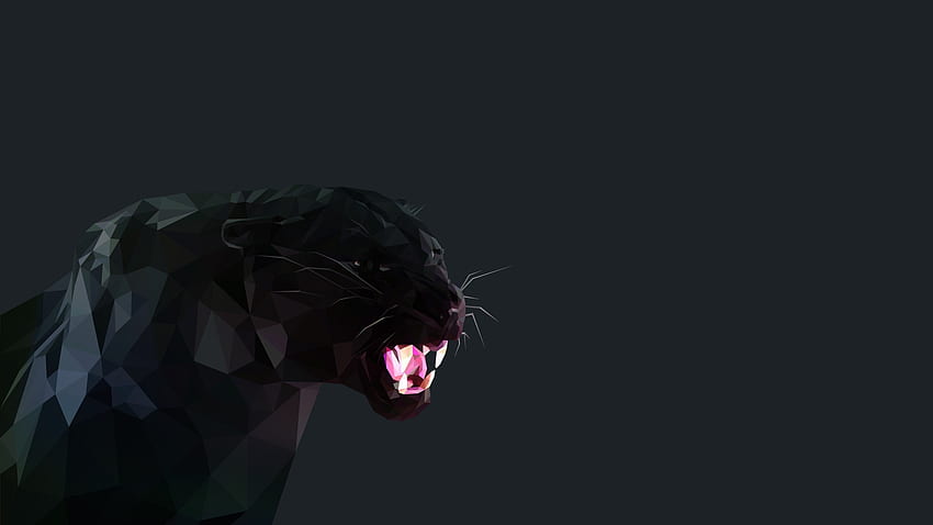Low poly Black Panther, Low Poly Animal HD wallpaper