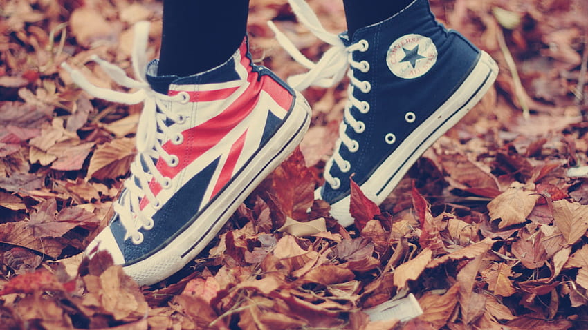 Сини и червени високи маратонки Converse All Star, есенни • За вас за и мобилни, сладки Converse HD тапет