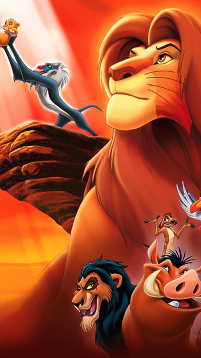 Best Lion King, Sunset Background, cartoon HD phone wallpaper